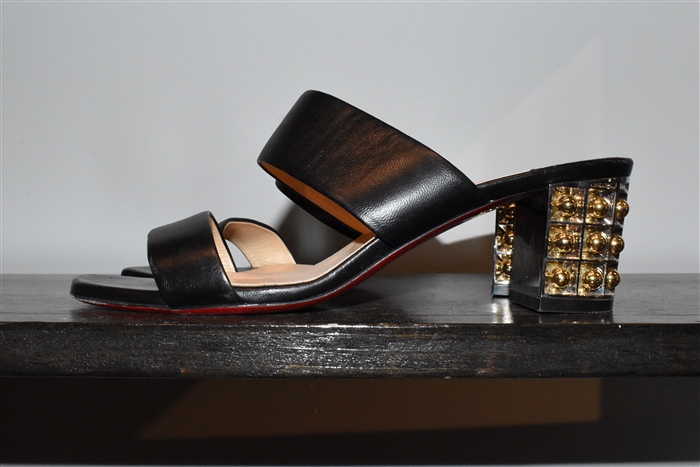 Black Leather Christian Louboutin Sandals, size 8