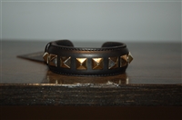 Black Leather Seventy Bracelet, size O/S