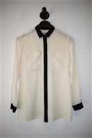 Cream & Black Burberry Shirt, size XS