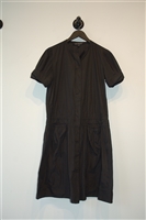 Black Satin Lida Baday Shirt Dress, size 8