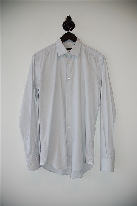 White Stripe Z Zegna Button Shirt, size M