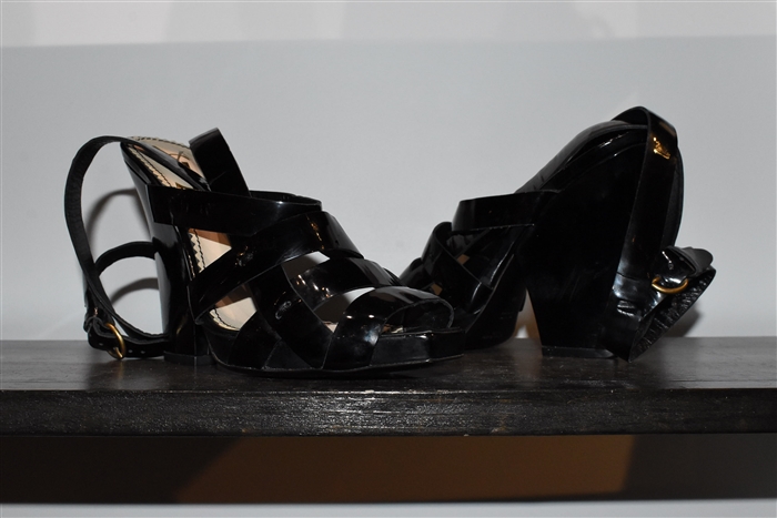 Black Patent Saint Laurent Sandals, size 9