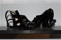 Black Patent Saint Laurent Sandals, size 9