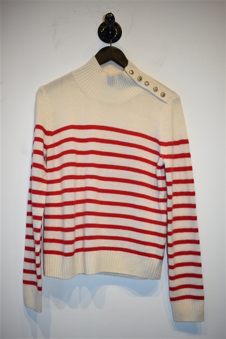 Cream Stripe Maje Cashmere Sweater, size S