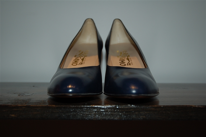 Navy Salvatore Ferragamo - Vintage Heels, size 11.5
