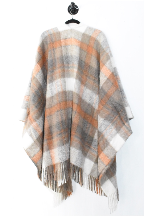 Orange Check Brunello Cucinelli Cape, size O/S