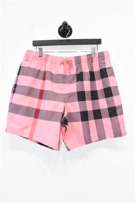 Pink Check Burberry Swim Trunks, size 30