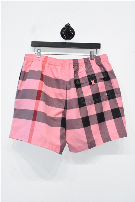 Pink Check Burberry Swim Trunks, size 30