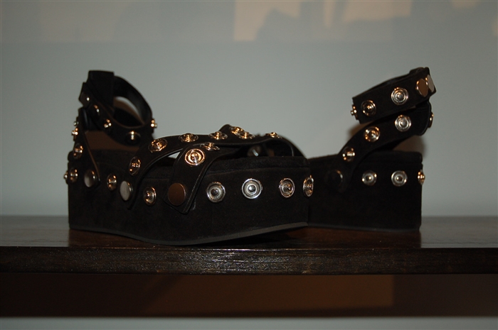 Black Suede Alexander Wang Platform Sandals, size 9