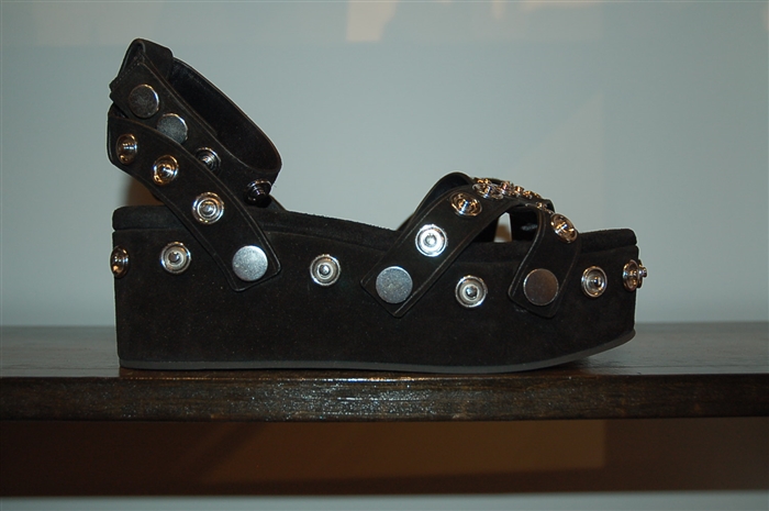 Black Suede Alexander Wang Platform Sandals, size 9