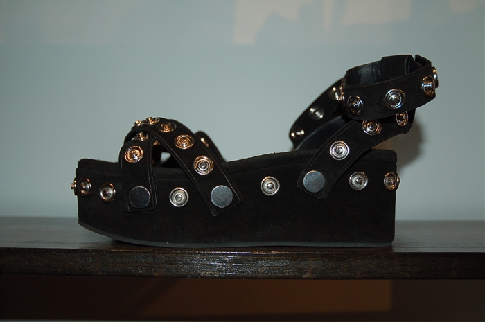 Black Suede Alexander Wang Platform Sandals, size 9