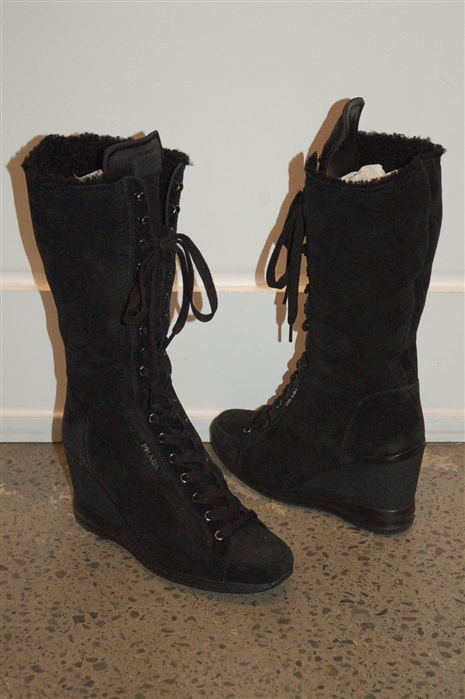 Black Suede Prada Tall Boots, size 10