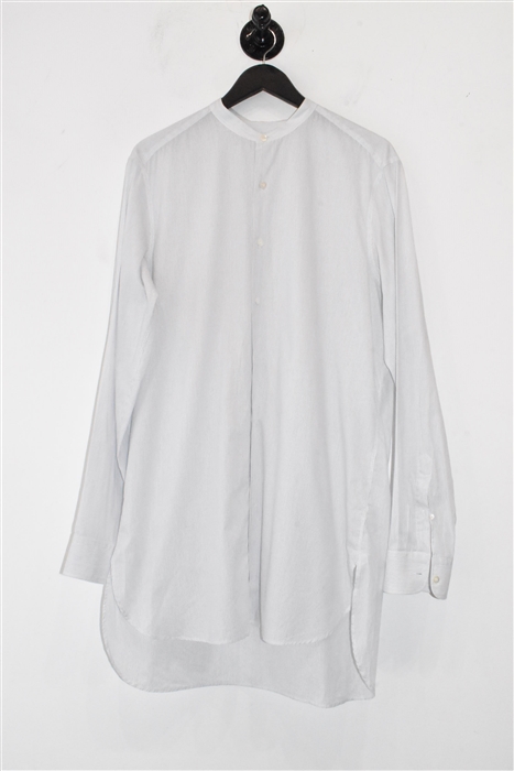 White Stripe Dries van Noten Button Shirt, size L