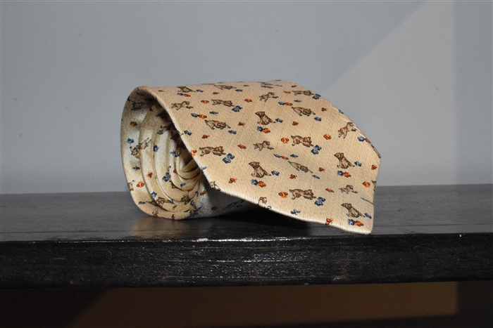 Pale Beige Salvatore Ferragamo Tie, size O/S