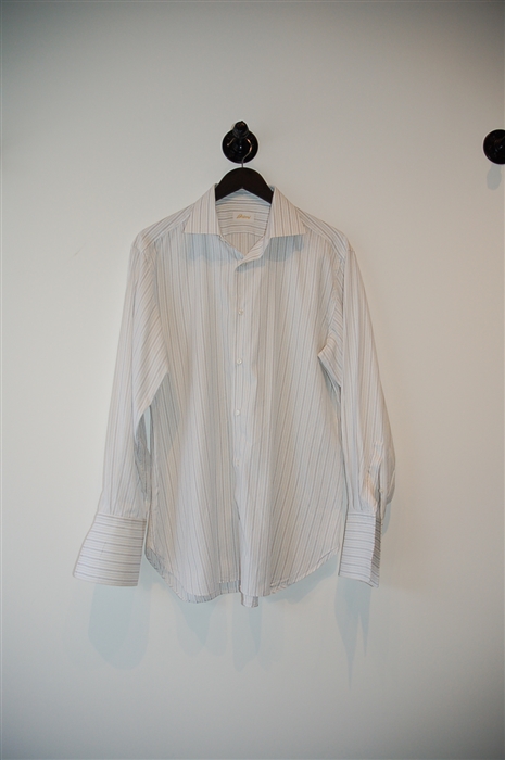 Striped Brioni Button Shirt, size M