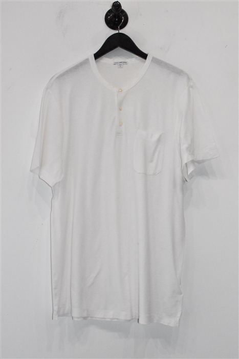 Soft White James Perse Henley, size L