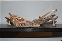 Satin Beige Miu Miu Sling-Back, size 8