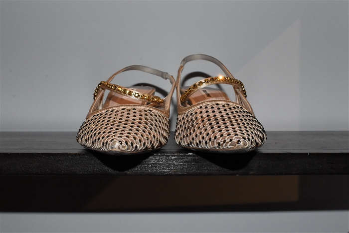 Satin Beige Miu Miu Sling-Back, size 8