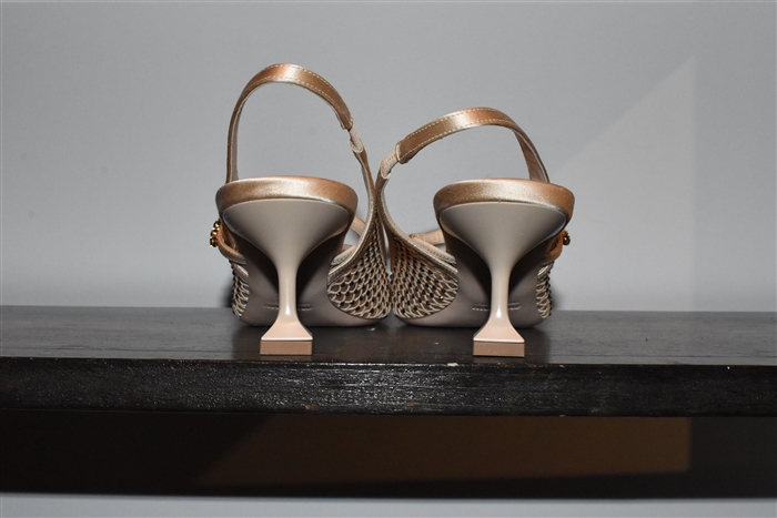 Satin Beige Miu Miu Sling-Back, size 8