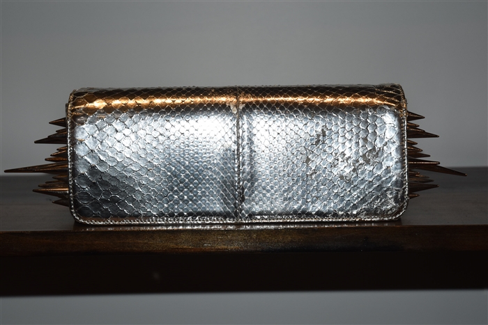 Metallic Silver Christian Louboutin Clutch, size S