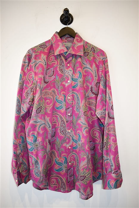 Paisley Etro Button Shirt, size XL