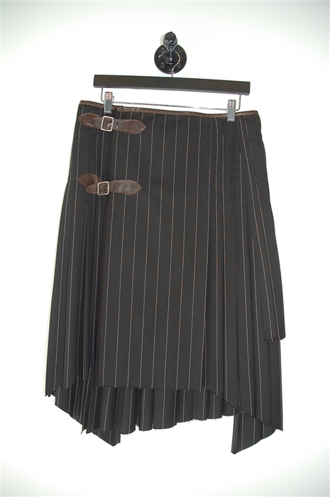 Black Pinstripe Jean Paul Gaultier Asymmetrical Skirt, size M