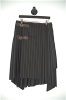 Black Pinstripe Jean Paul Gaultier Asymmetrical Skirt, size M