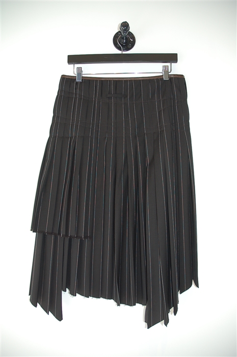 Black Pinstripe Jean Paul Gaultier Asymmetrical Skirt, size M
