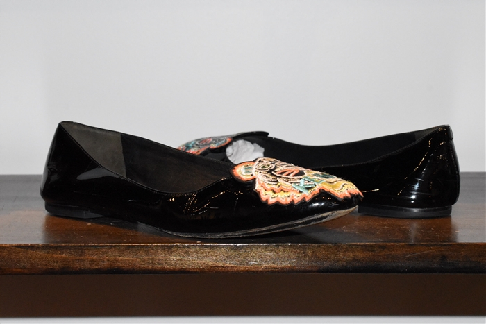 Black Patent Kenzo Flats, size 7.5