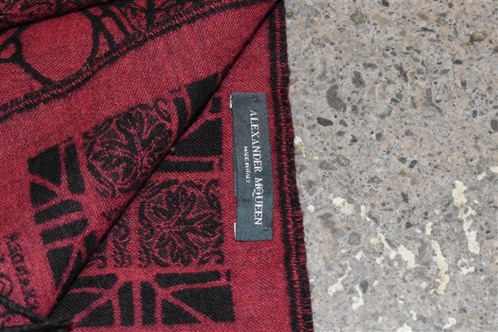 Red & Black Alexander McQueen Scarf, size O/S