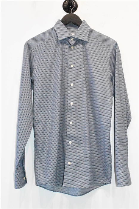 Geometric Eton Button Shirt, size S