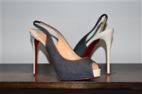 Denim Blue Christian Louboutin Peep-Toe, size 7
