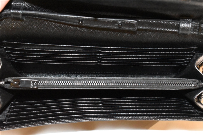 Black Leather Saint Laurent Wallet on Chain, size S