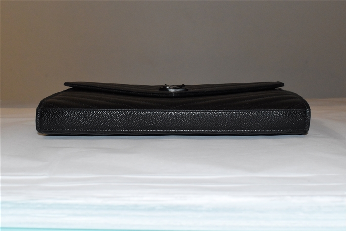 Black Leather Saint Laurent Wallet on Chain, size S