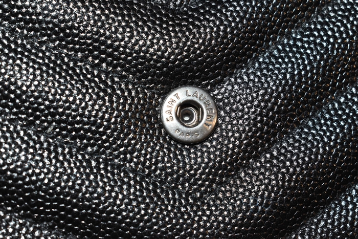 Black Leather Saint Laurent Wallet on Chain, size S