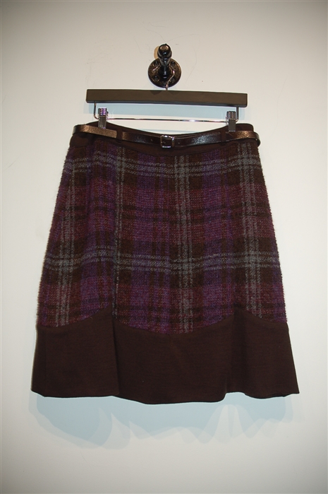 Purple Tartan Alexander McQueen Pleated Skirt, size 8