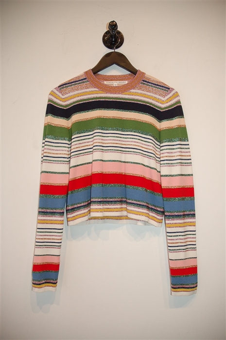 Striped Veronica Beard Pullover, size M
