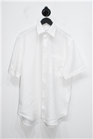 Bright White Brioni Short-Sleeved Shirt, size M