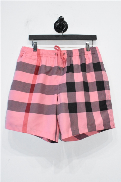 Pink Check Burberry Swim Trunks, size 34