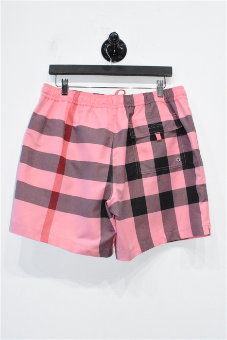 Pink Check Burberry Swim Trunks, size 34