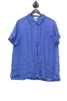 Indigo Eileen Fisher Short-Sleeved Shirt, size L