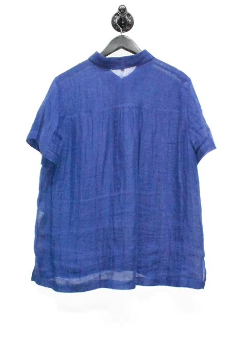 Indigo Eileen Fisher Short-Sleeved Shirt, size L