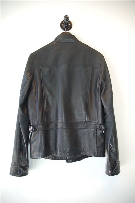 Black Leather Dolce & Gabbana Leather Jacket, size L