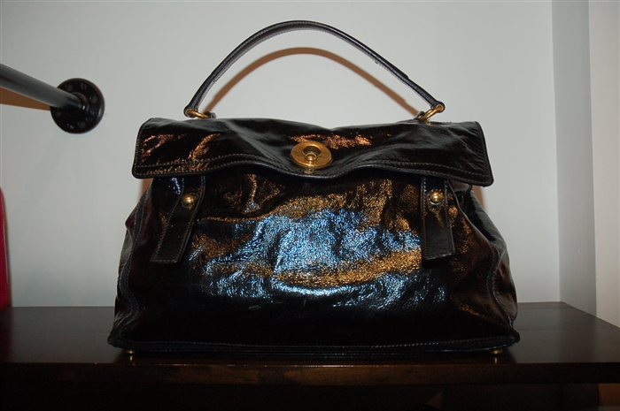 Black Patent Saint Laurent Satchel, size L