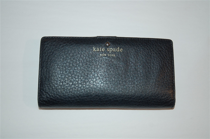 Black Leather Kate Spade Wallet, size O/S