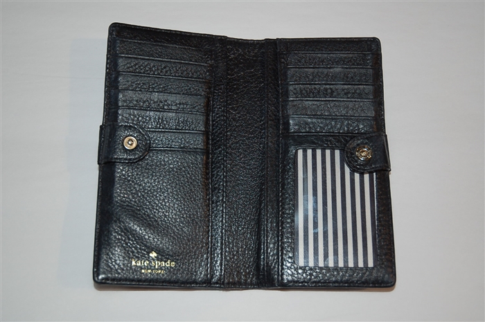 Black Leather Kate Spade Wallet, size O/S