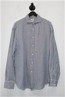 Blue Check Brunello Cucinelli Button Shirt, size XL