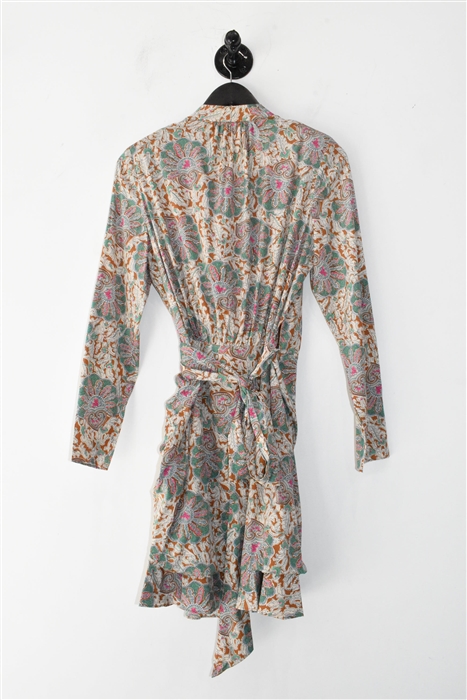 Paisley Veronica Beard Faux-Wrap Dress, size 6