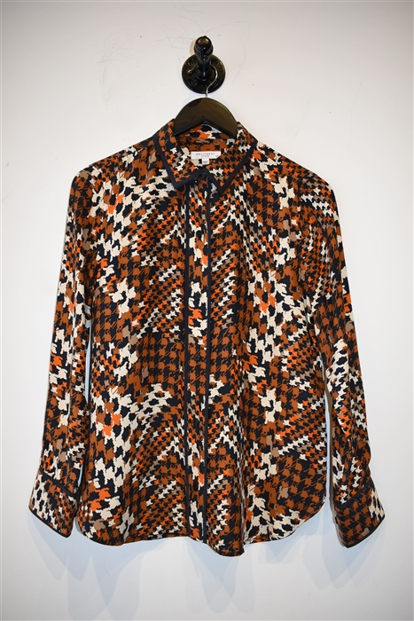 Houndstooth Equipment Silk Shirt, size S