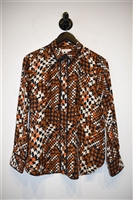 Houndstooth Equipment Silk Shirt, size S